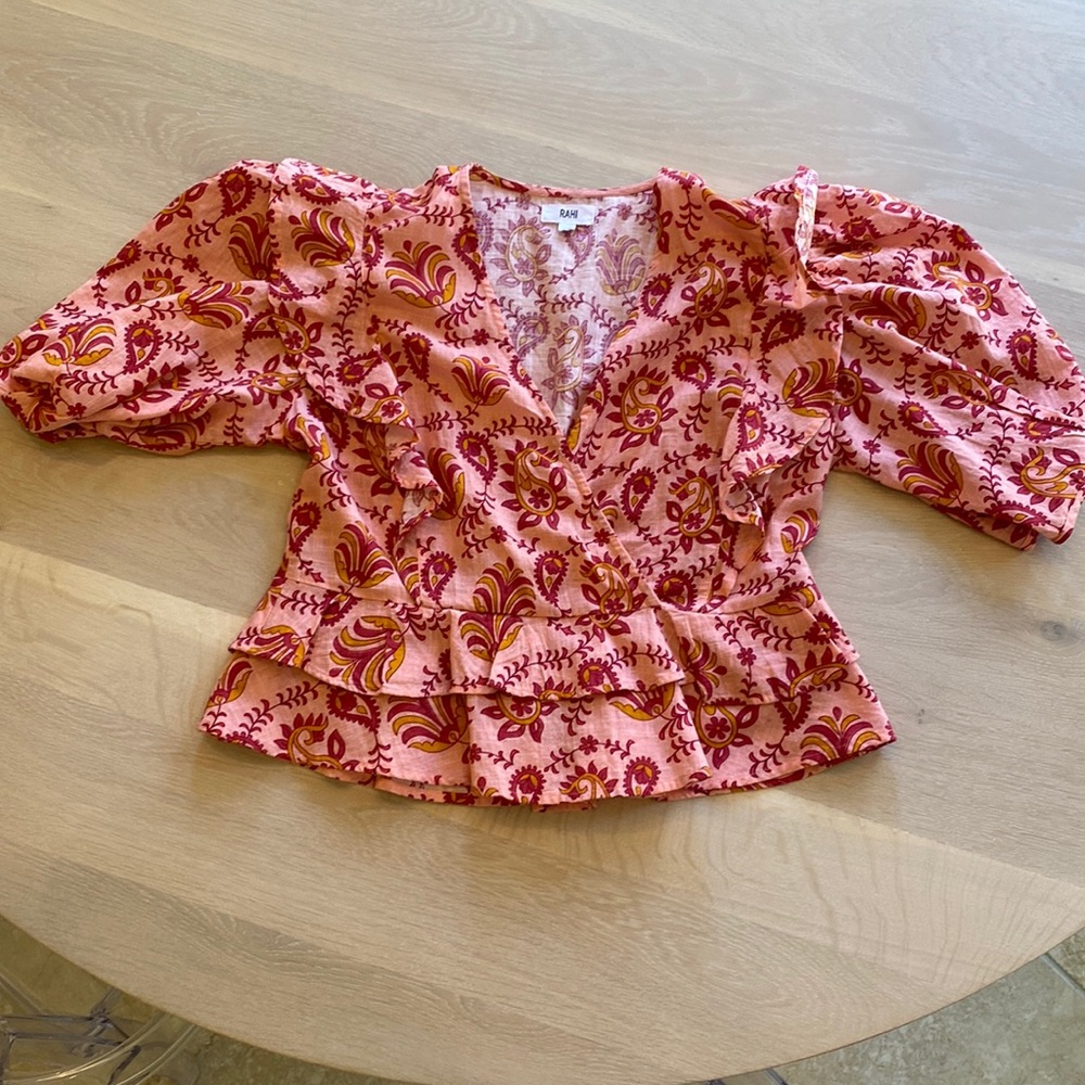 Rahi Pink Ruffle Blouse